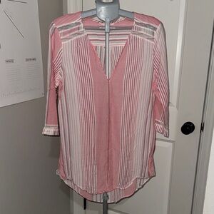 Victoria's Secret Red, Pink and White Striped Pajama shirt dress